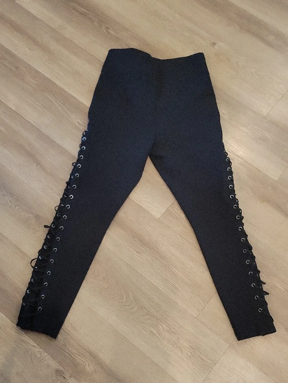 NWOT Harley-Davidson Black Lace-Up Side Eyelet Leggings